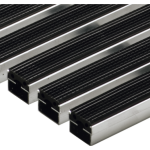 Mat voor schoonloper aluminum + rubber zwart 100x50