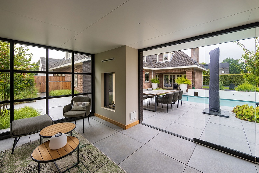 mbi moderne geoceramica tuin met zwembad en tuinkamer uden 13 