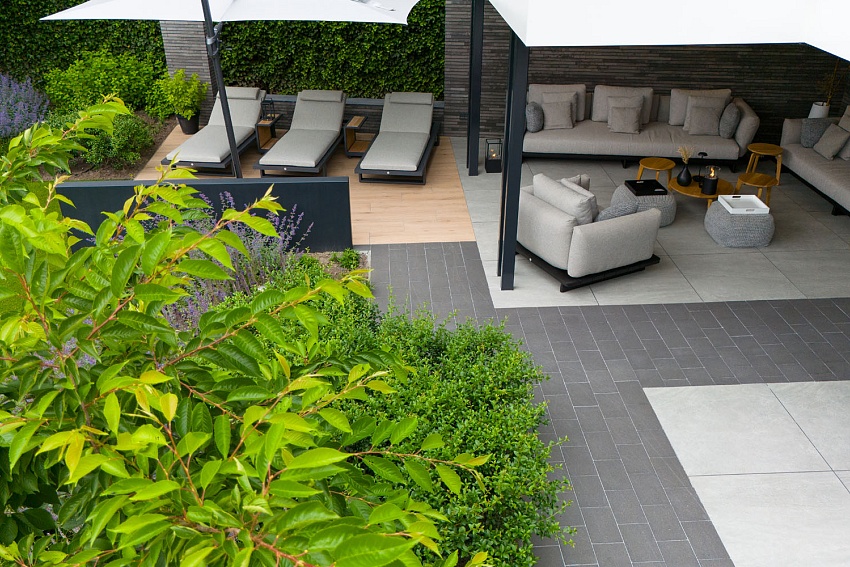 mbi tuin sint oedenrode geoceramica aspen oxide eiken natuurlijk geoklinker plus cannobio geostylistix strips shaded grey 18 