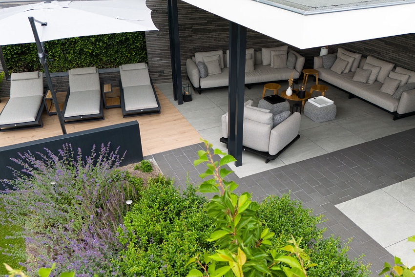 mbi tuin sint oedenrode geoceramica aspen oxide eiken natuurlijk geoklinker plus cannobio geostylistix strips shaded grey 20 